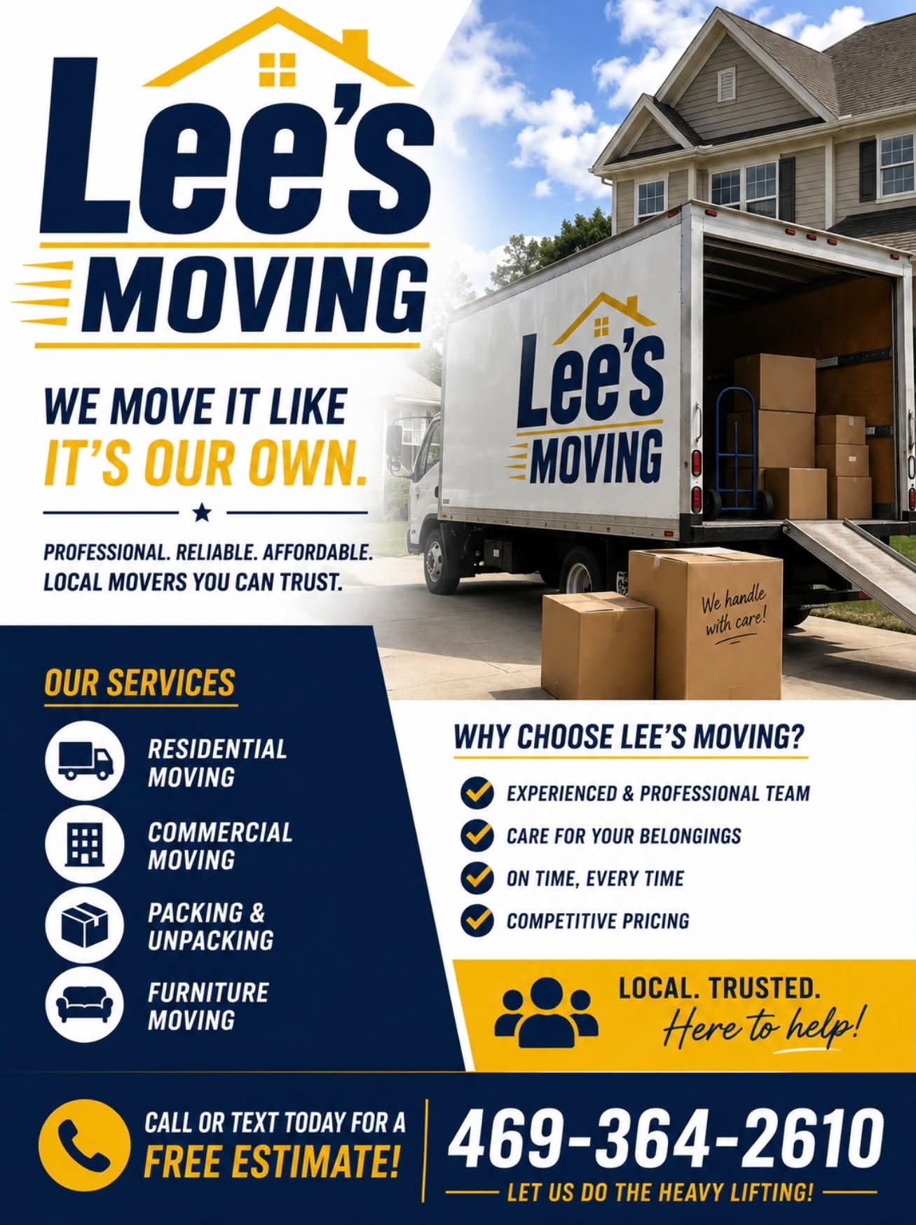 Lee’s Moving brand graphic used for the company color palette